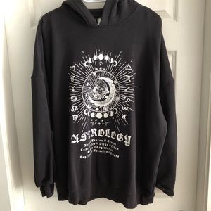 H&M Dark Gray Astrology Hoodie Size XL